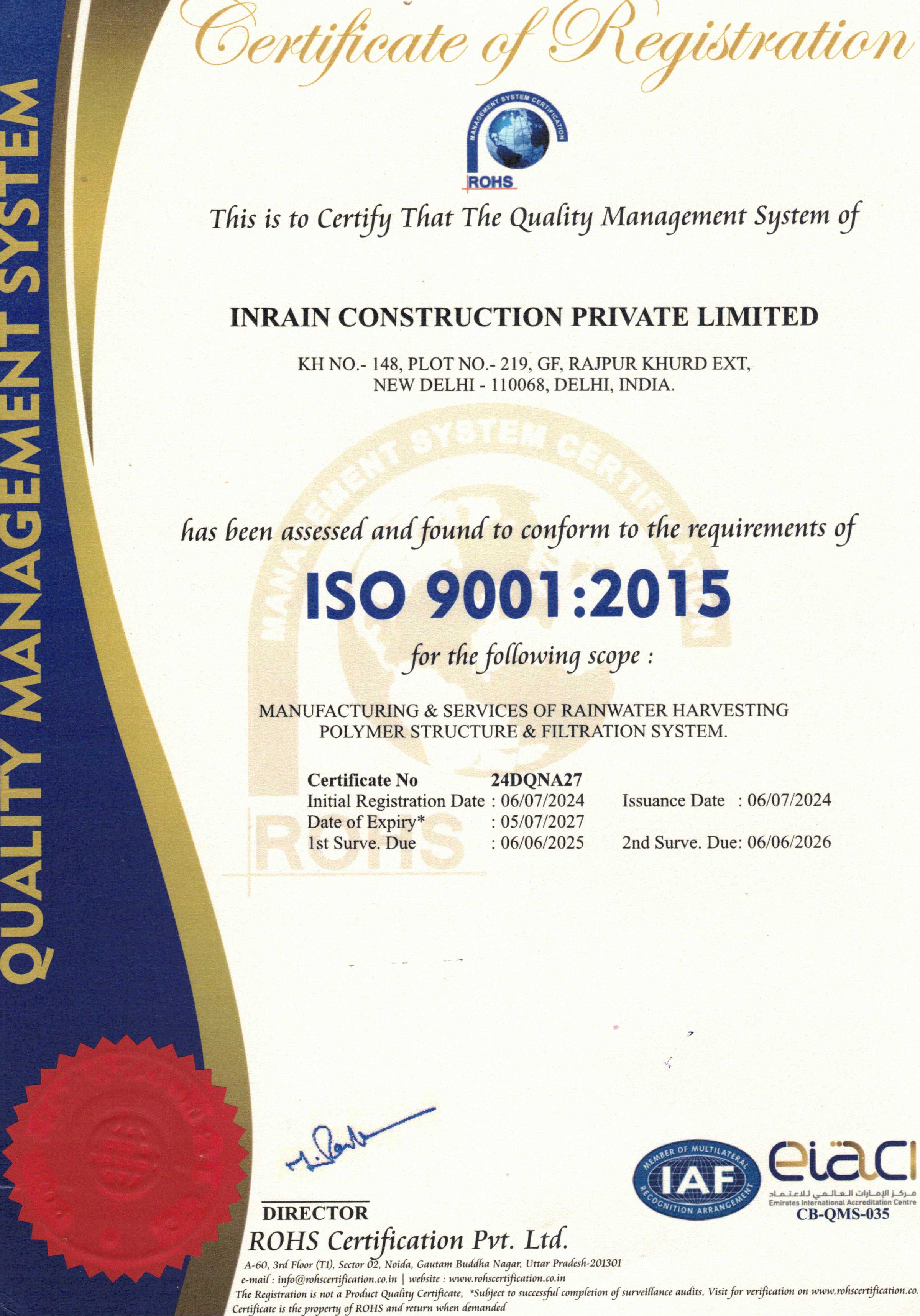 ISO 9001 Certificate